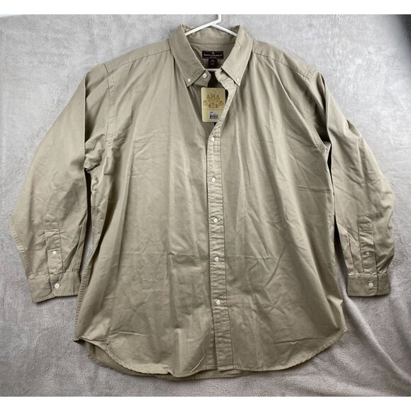 Steve & Barrys Mens XXL Beige Button-Down Long Sleeve Shirt NWT - Picture 9 of 9